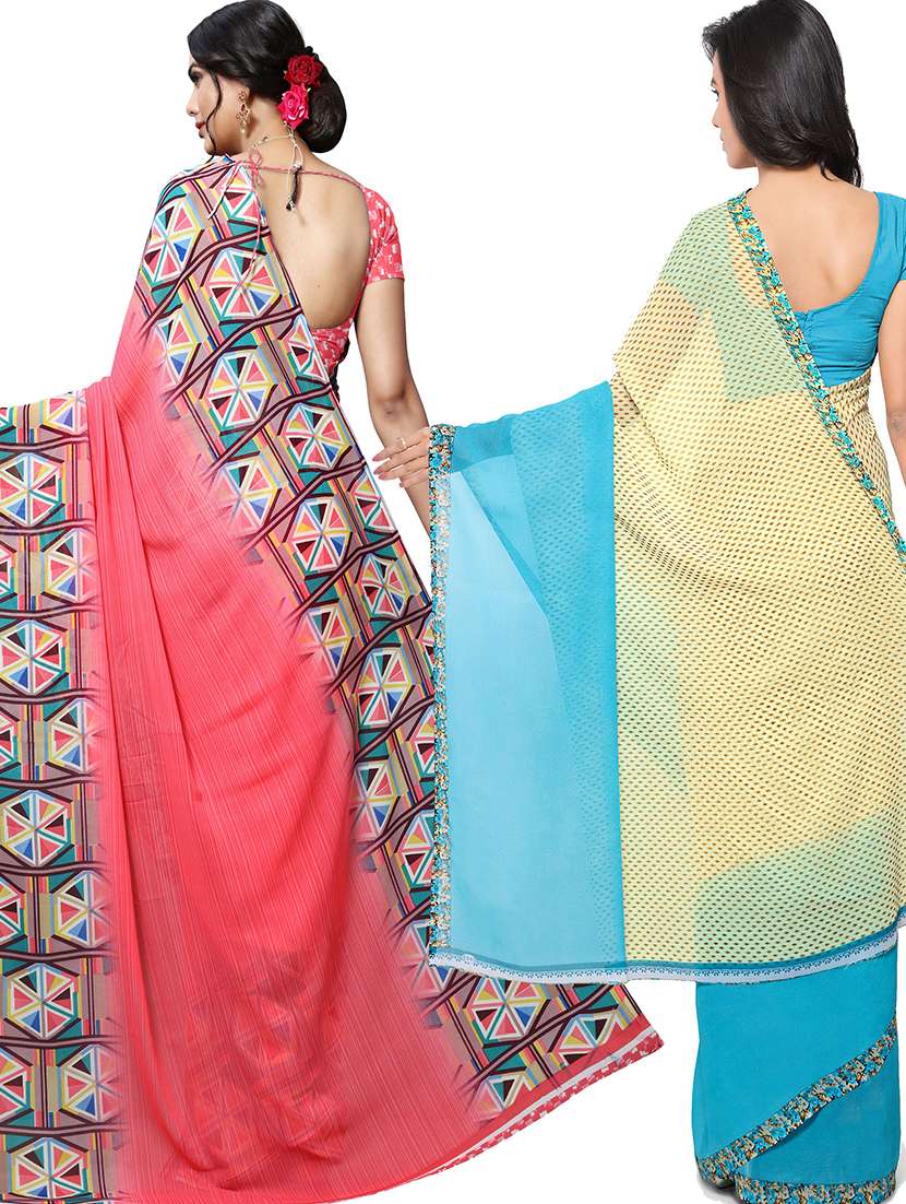 Women Pack Of 2 Casual Wear Combo Sarees With Blouse - 21479007 -  Standard Image - 1
