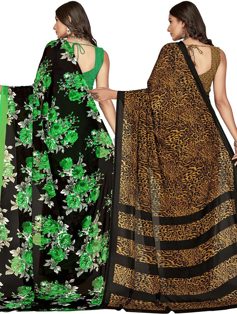 women pack of 2 casual wear sarees with blouse - 21479066 -  Standard Image - 1