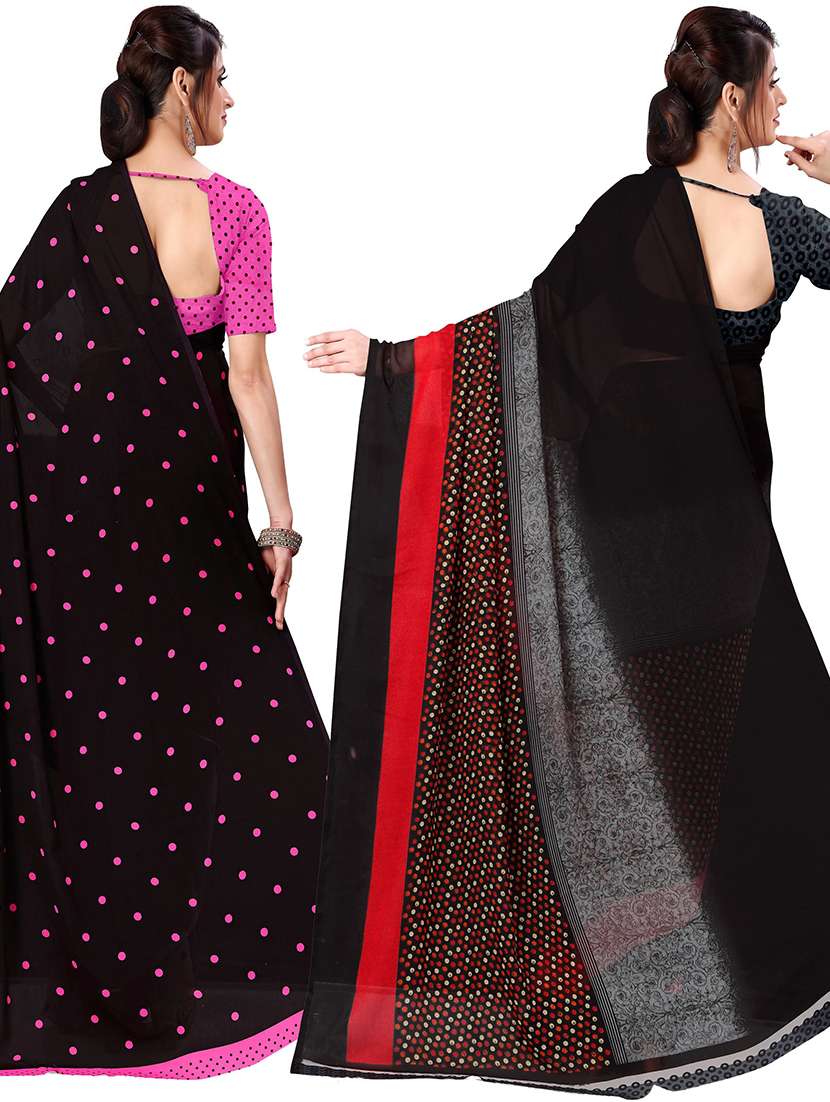 women pack of 2 casual wear sarees with blouse - 21479107 -  Standard Image - 1