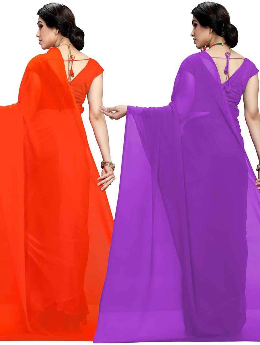 women pack of 2 casual wear combo sarees with blouse - 21479115 -  Standard Image - 1