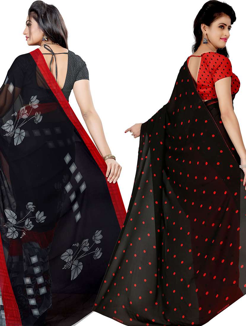 women pack of 2 casual wear combo sarees with blouse - 21479584 -  Standard Image - 1