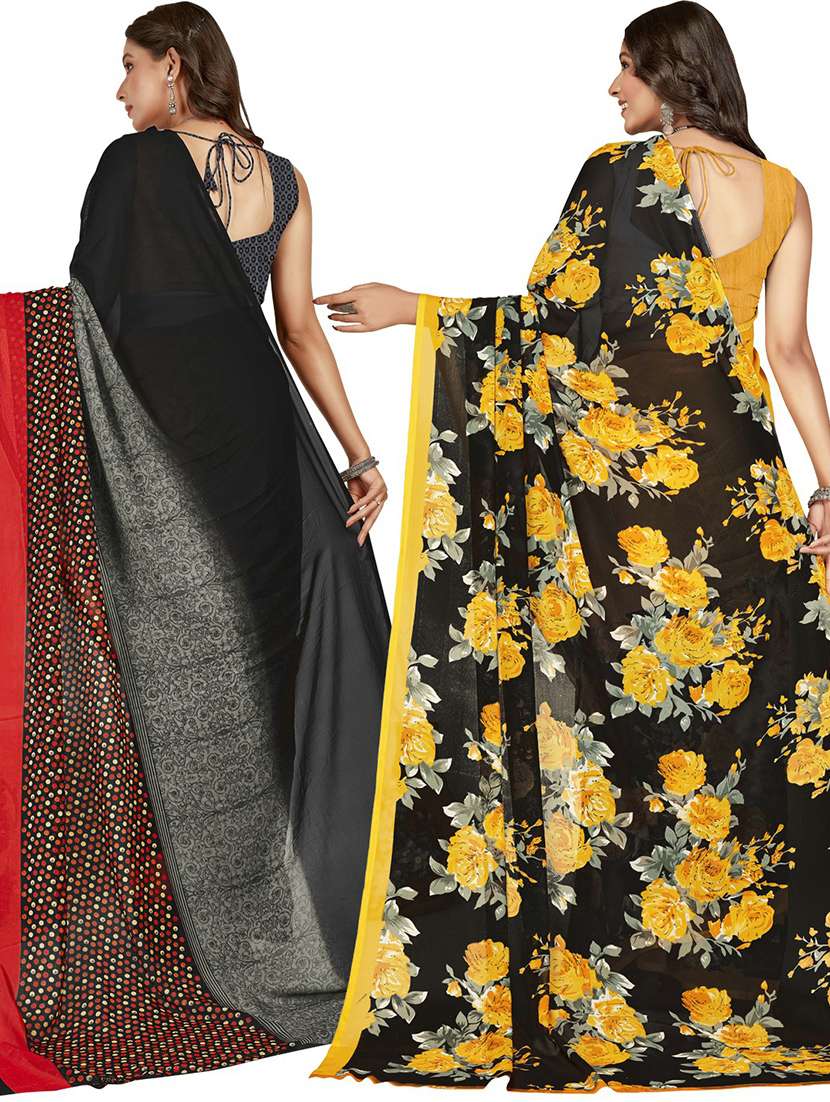 women pack of 2 casual wear combo sarees with blouse - 21480140 - Standard Image - 1