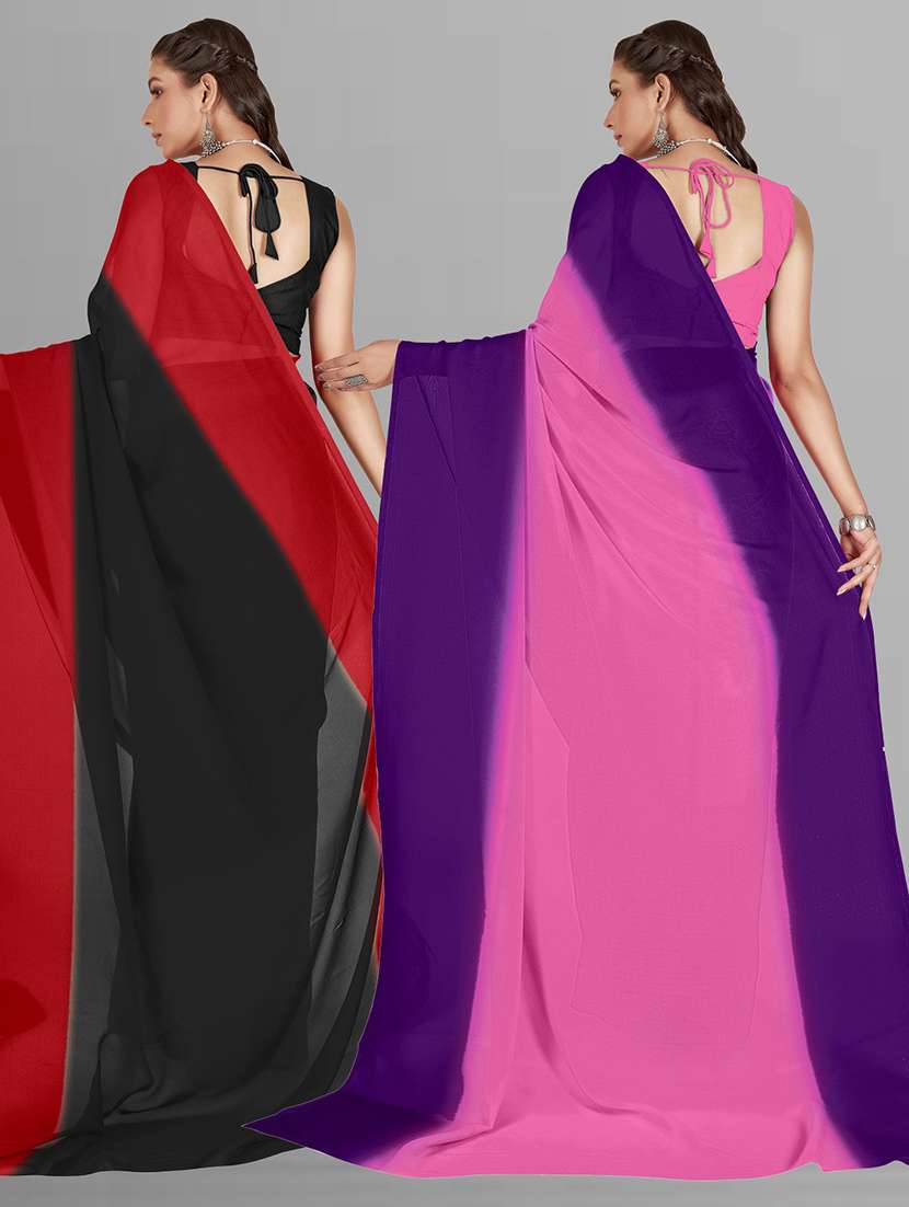 women pack of 2 casual wear combo sarees with blouse - 21480194 -  Standard Image - 1