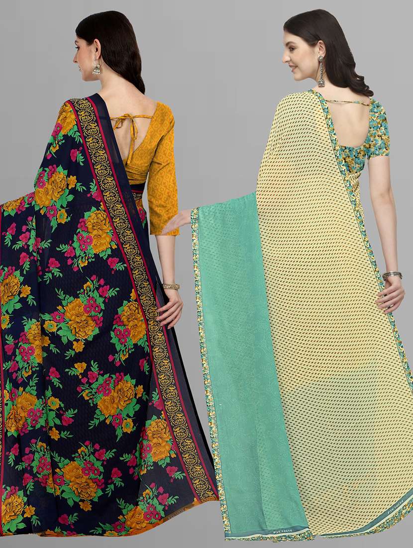 women pack of 2 casual wear combo sarees with blouse - 21480195 - Standard Image - 1