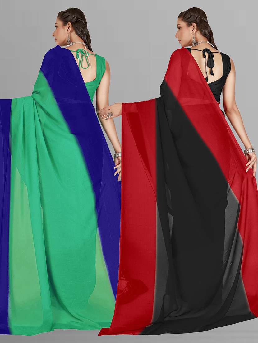 women pack of 2 casual wear sarees with blouse - 21480295 -  Standard Image - 1