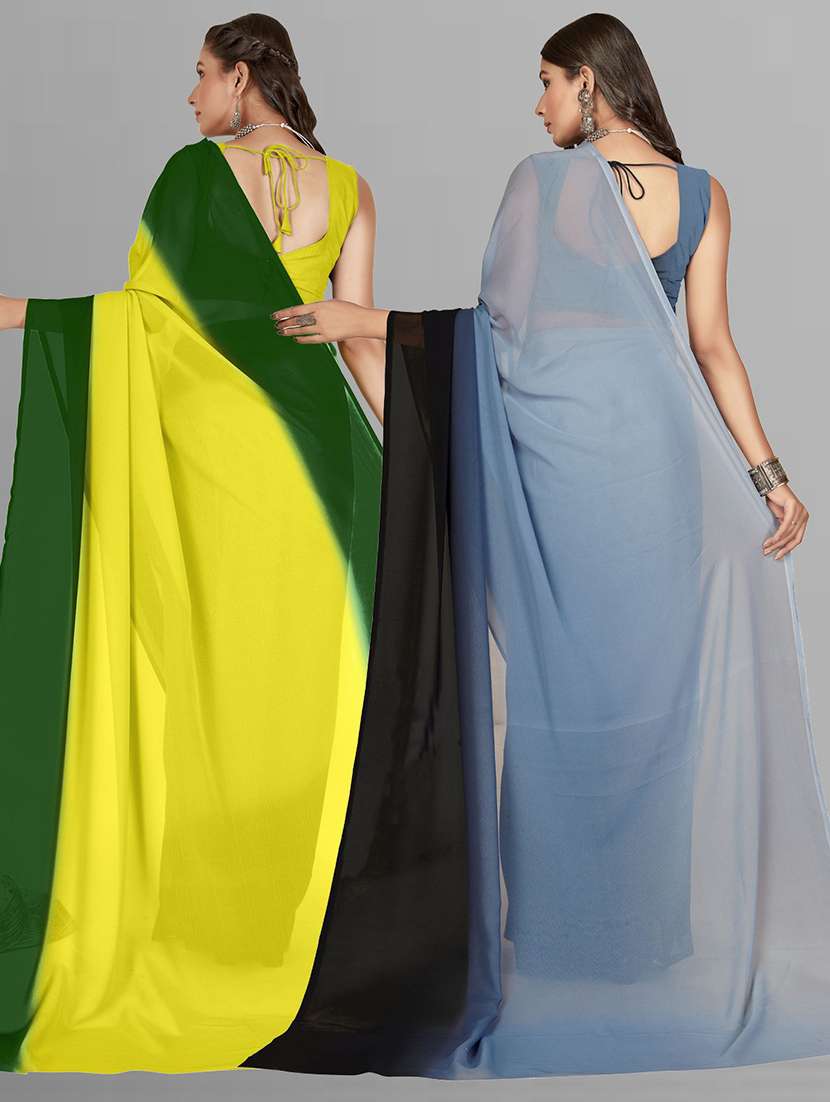 multi colored georgette ready to wear saree with blouse - 21480336 -  Standard Image - 1