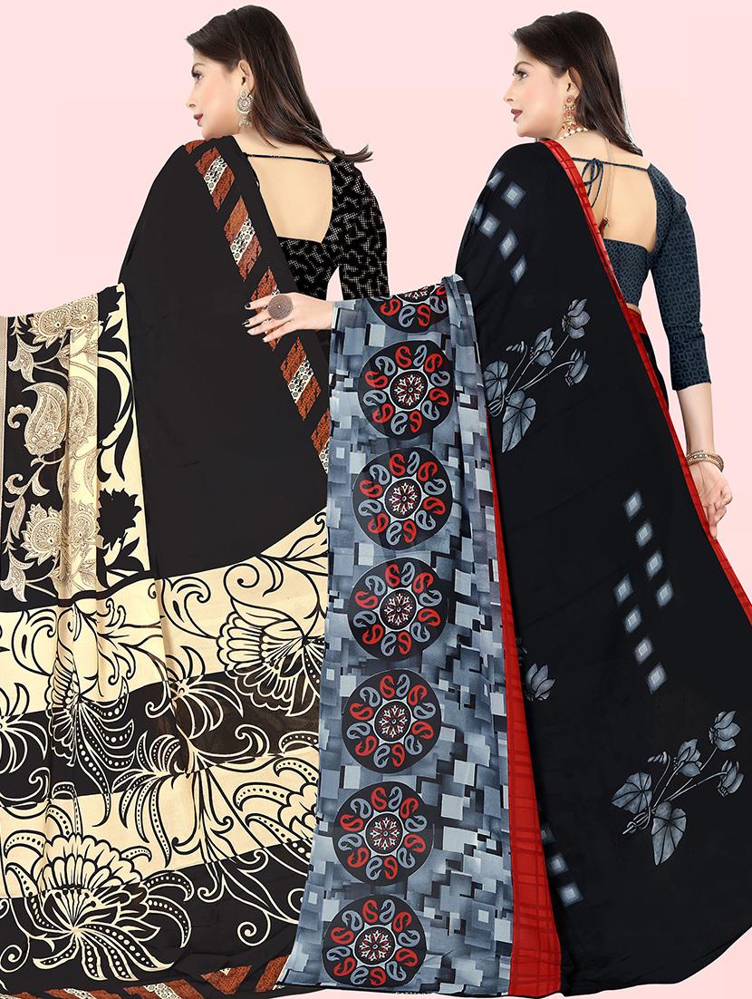 multi colored georgette ready to wear saree with blouse - 21480338 - Standard Image - 1