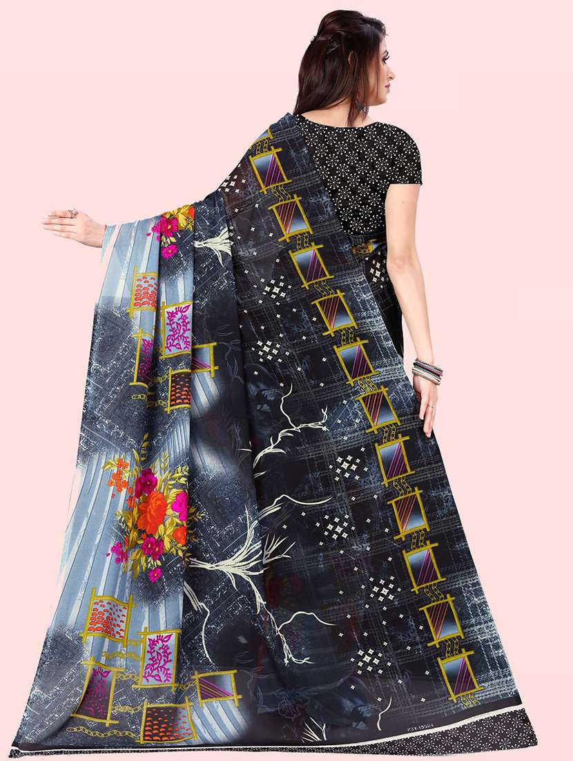 women multi color printed georgette saree with blouse - 21480566 -  Standard Image - 1