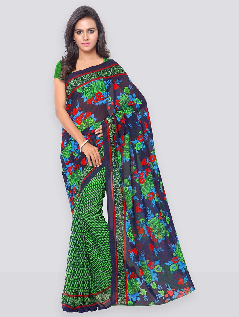 floral printed saree with blouse - 21480588 - Zoom Image - 0