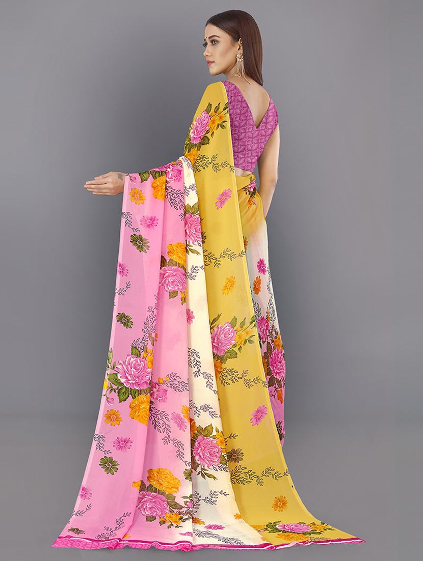 floral printed saree with blouse - 21480591 -  Standard Image - 1