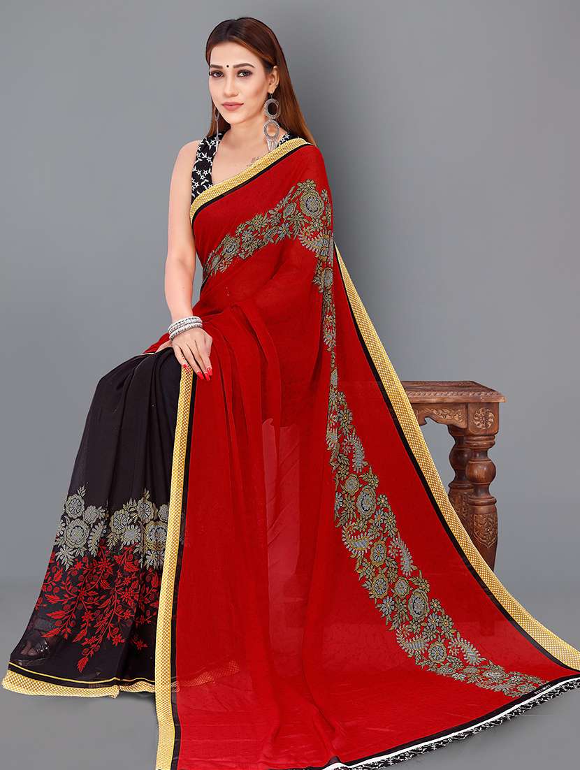 women casual wear georgette saree with blouse - 21480593 -  Standard Image - 1