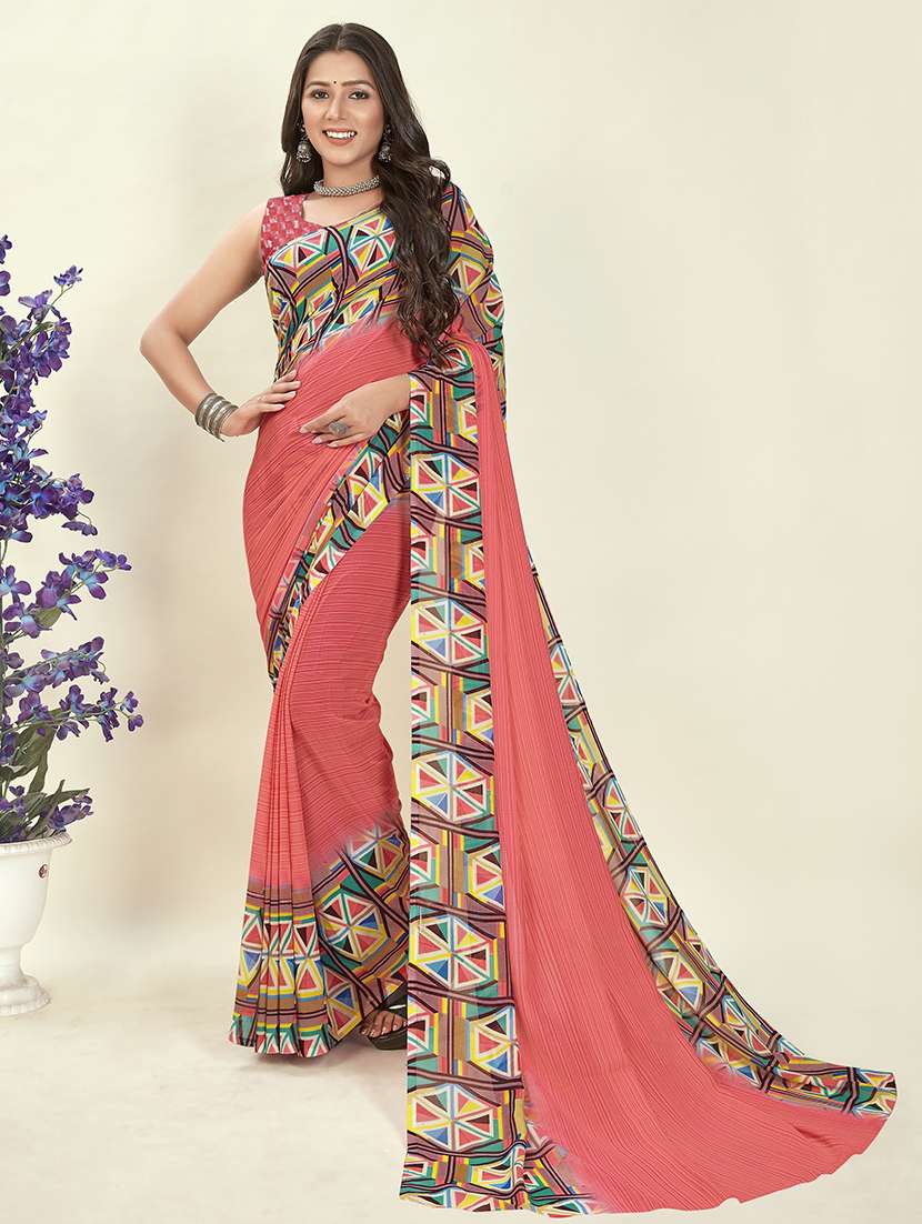 women casual wear georgette saree with blouse