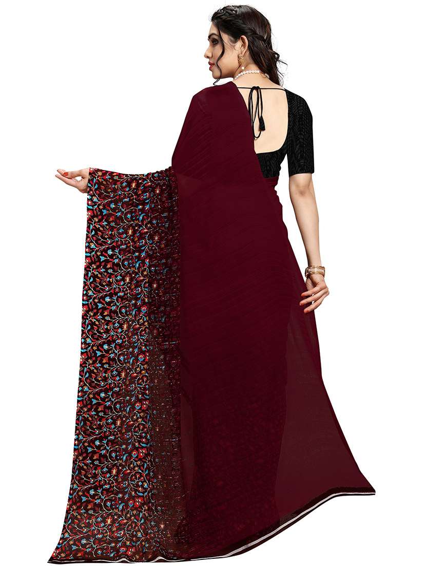 women casual wear georgette saree with blouse - 21480646 -  Standard Image - 1