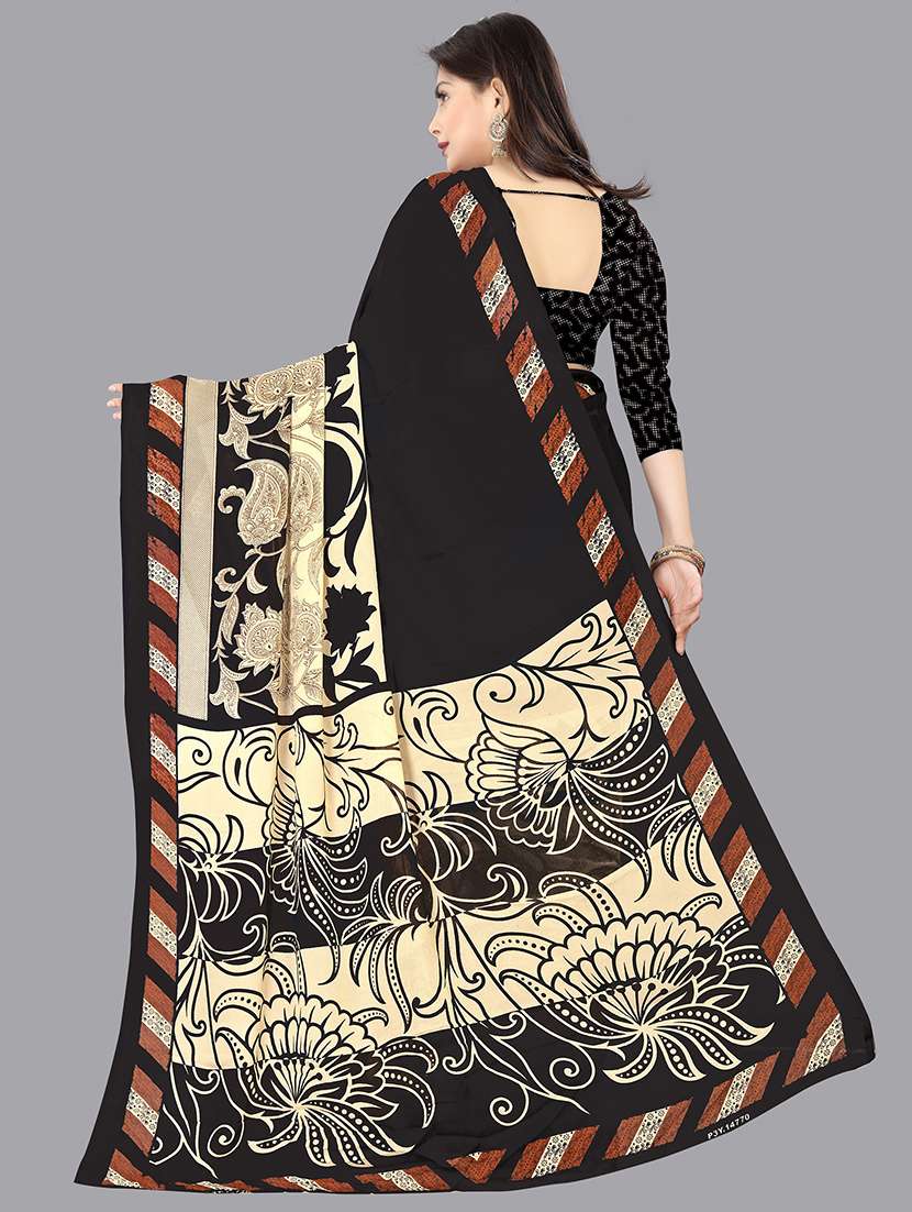 women casual wear georgette saree with blouse - 21480699 -  Standard Image - 1