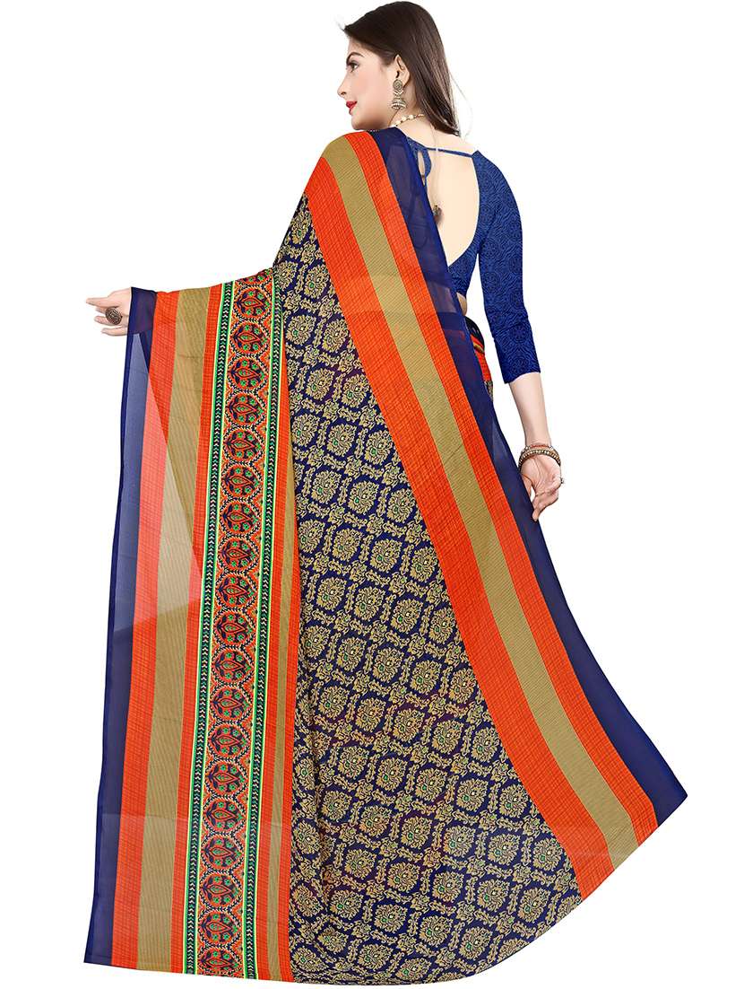 women casual wear georgette saree with blouse - 21480708 -  Standard Image - 1