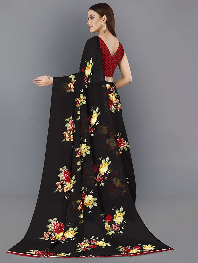 women casual wear georgette saree with blouse - 21480710 -  Standard Image - 1