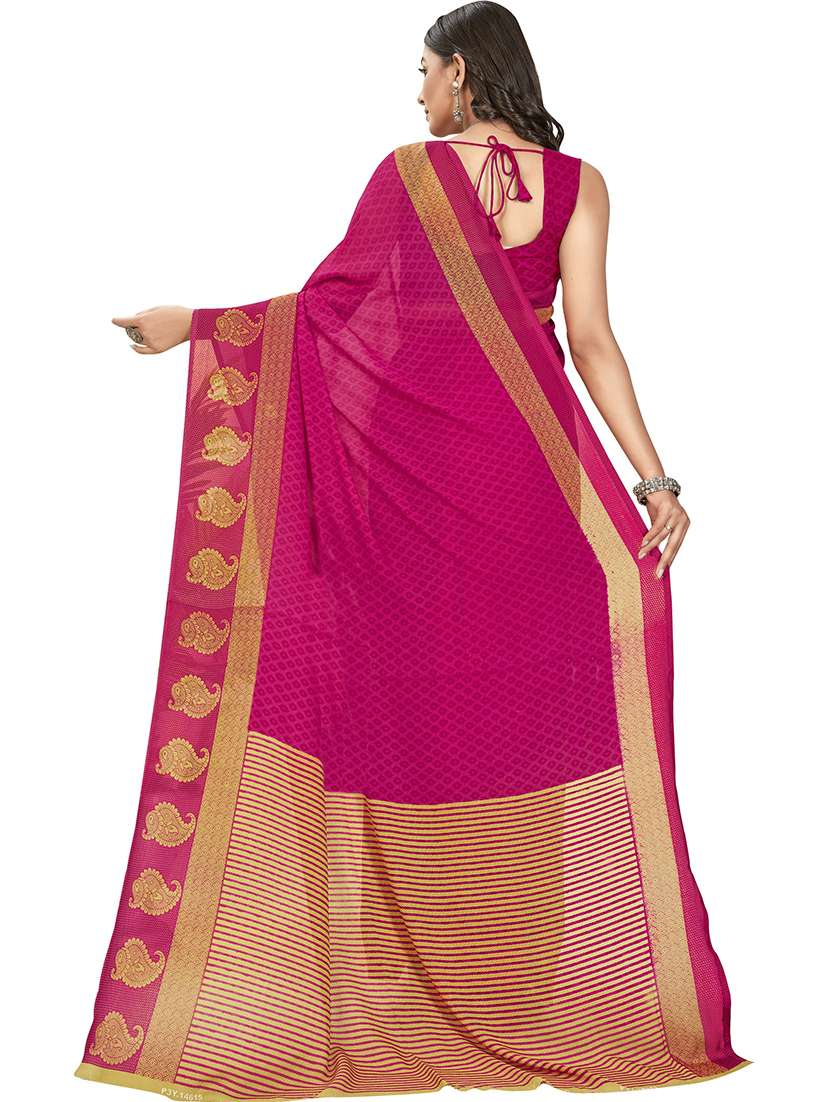 women pink printed saree with blouse - 21480767 -  Standard Image - 1