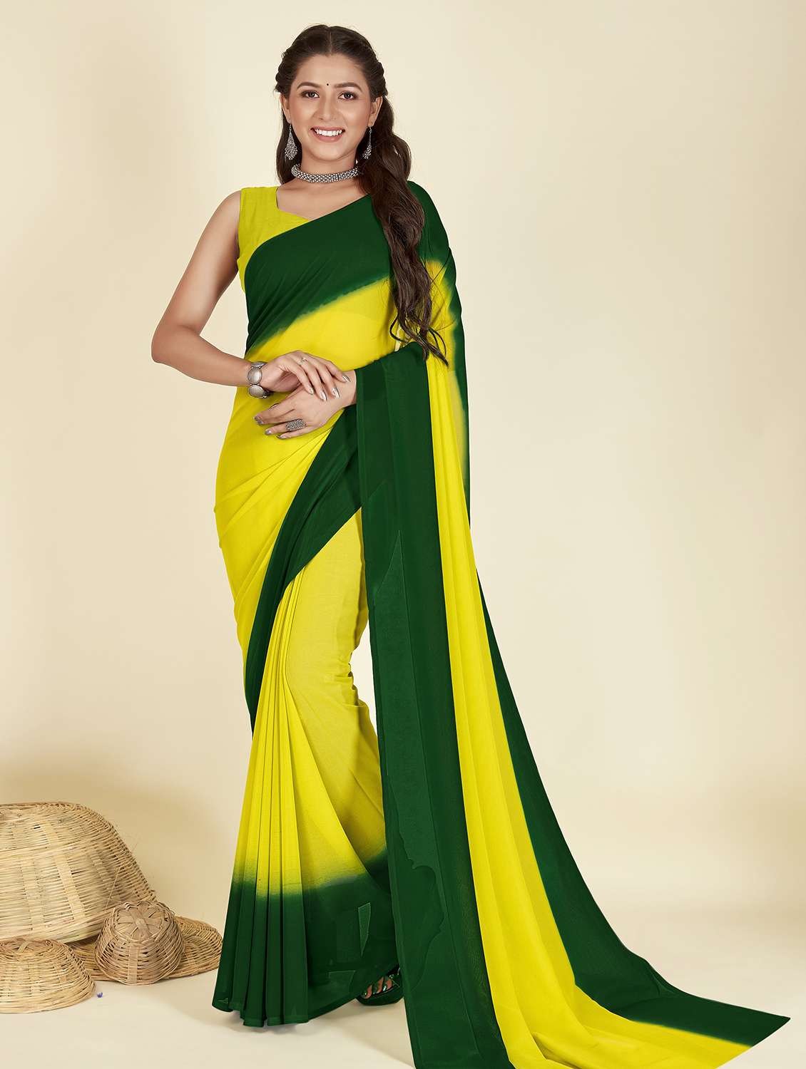 women ombre casual wear sarees with blouse