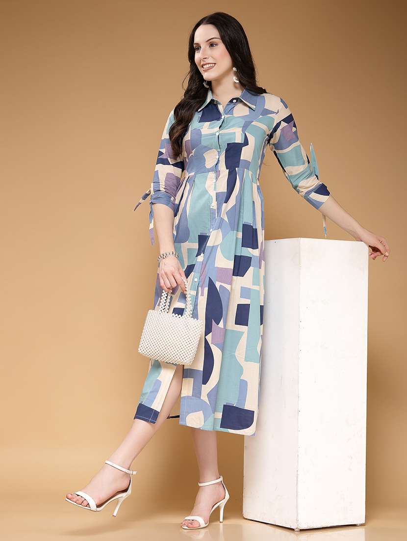 multicolored printed a-line dress - 21481429 -  Standard Image - 1