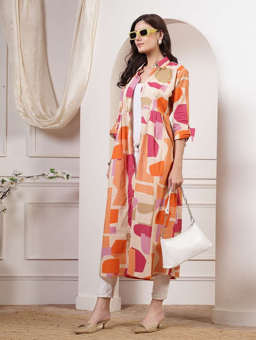 orange printed regular shrug - 21481457 -  Standard Image - 1