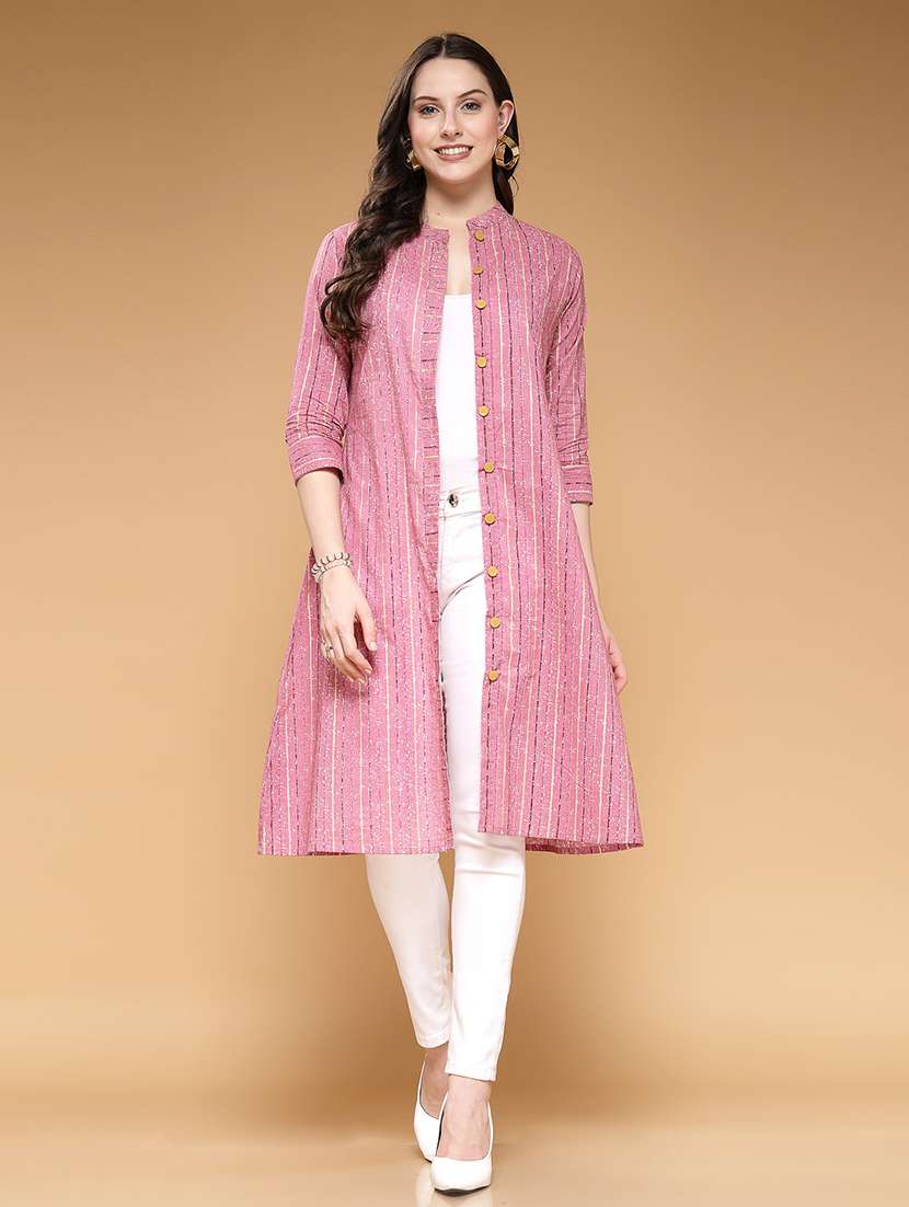 pink printed regular shrug