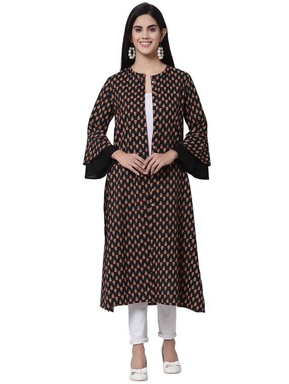 black printed regular shrug - 21481473 -  Standard Image - 1