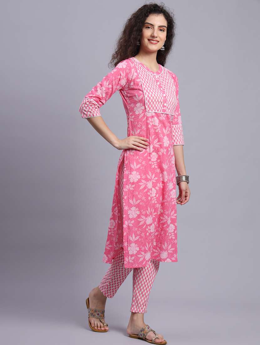 women pink kurta pant set - 21481518 - Standard Image - 1