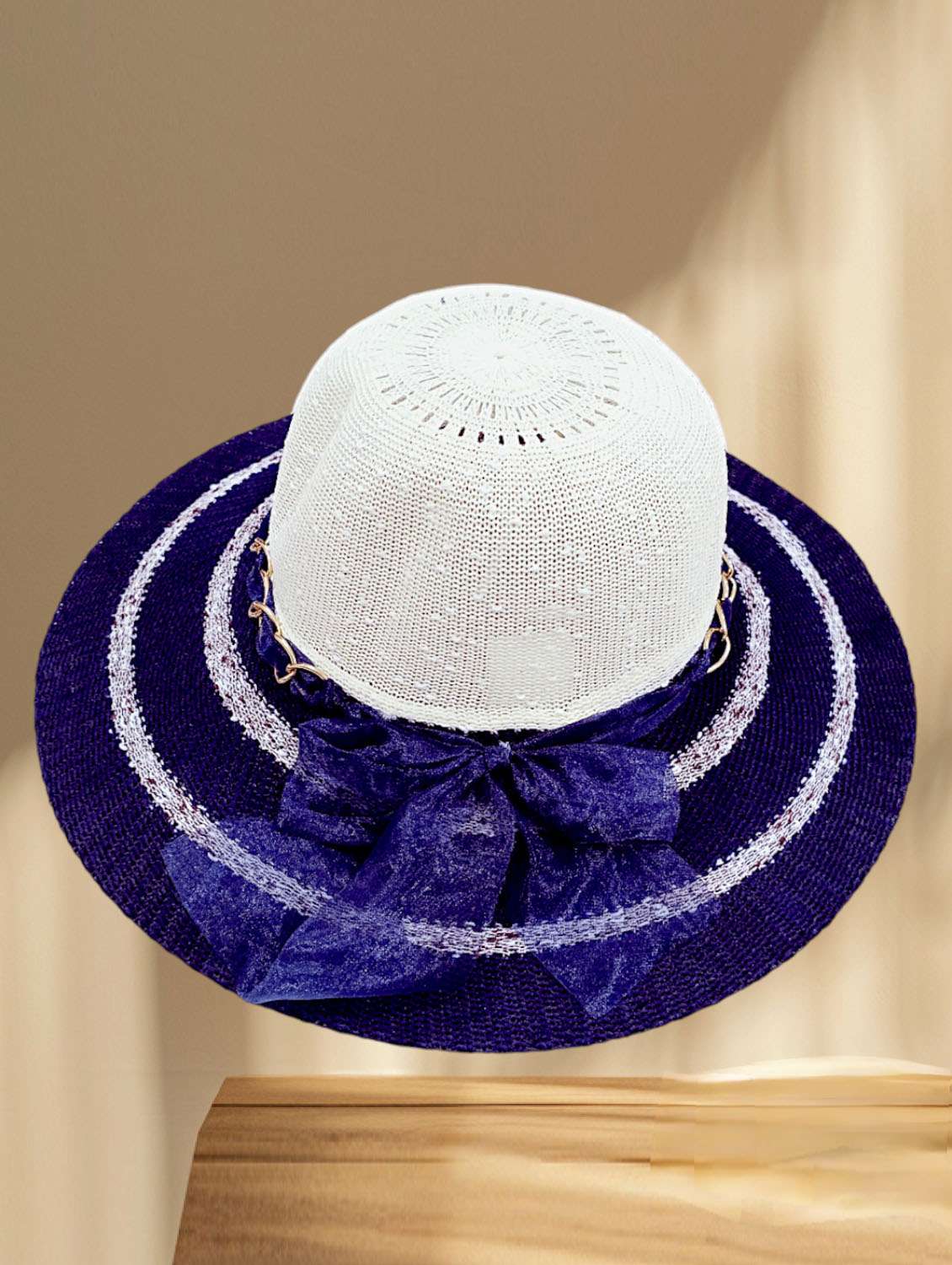 women blue sun hat