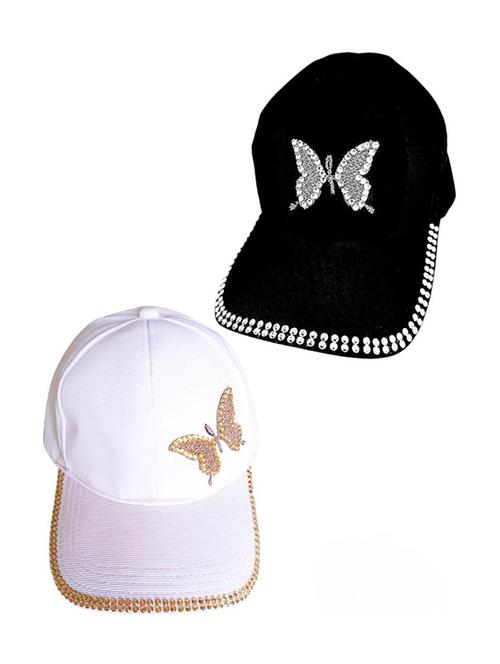 women pack of 2 embellished caps - 21482095 -  Standard Image - 0