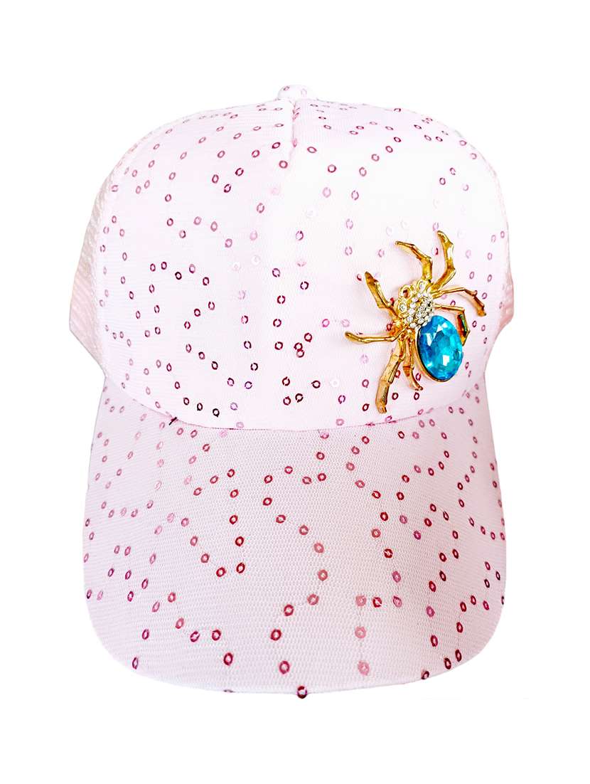 women pink polyester cap