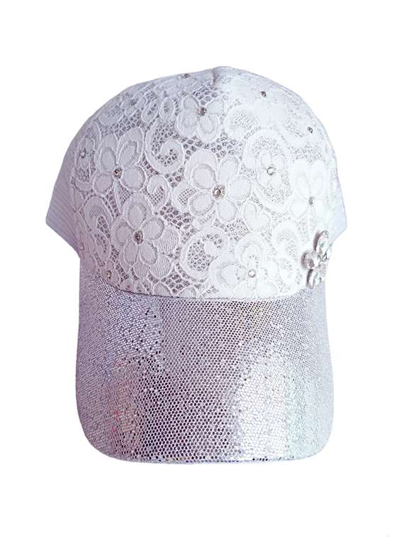 women lace self design cap