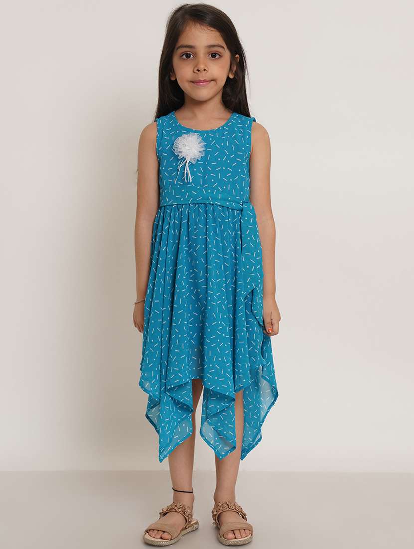 girls blue printed frock - 21482425 -  Standard Image - 1