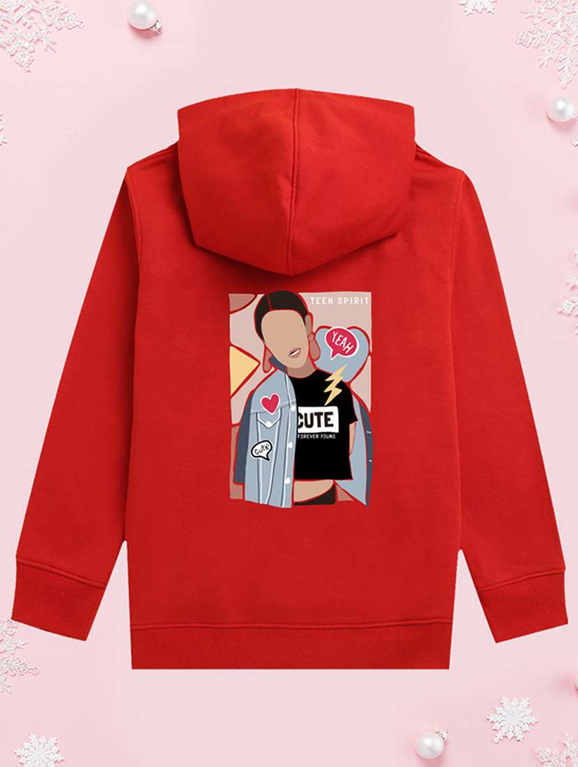 girls hooded neck long sleeves sweatshirts - 21482906 -  Standard Image - 1