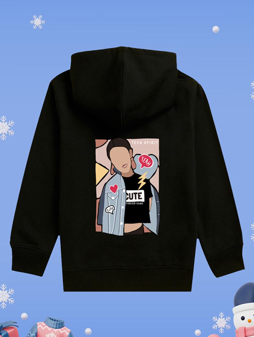 girls hooded neck long sleeves sweatshirts - 21482910 - Standard Image - 1