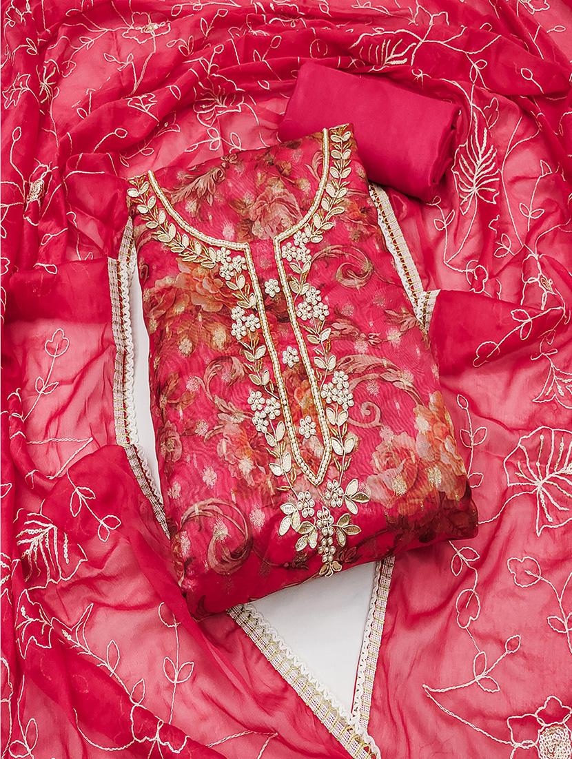 women printed unstitched suit set - 21482945 - Standard Image - 1