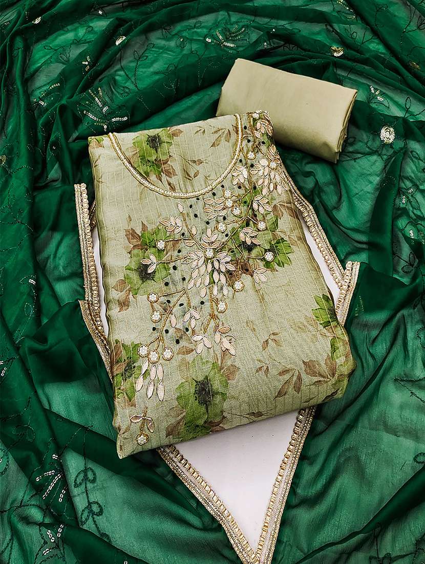 women printed unstitched suit set