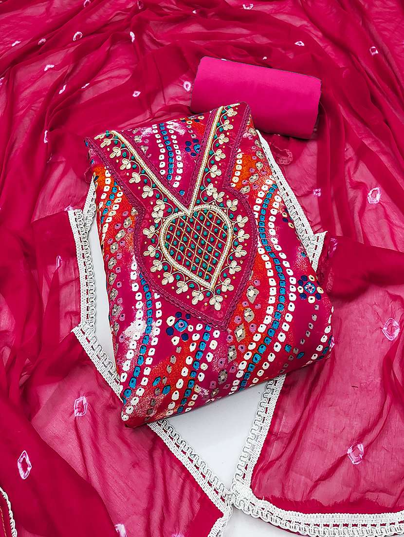 women printed unstitched suit set