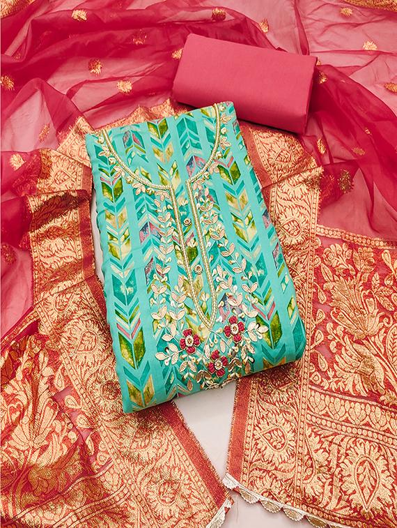women printed unstitched suit set - 21482961 - Zoom Image - 0
