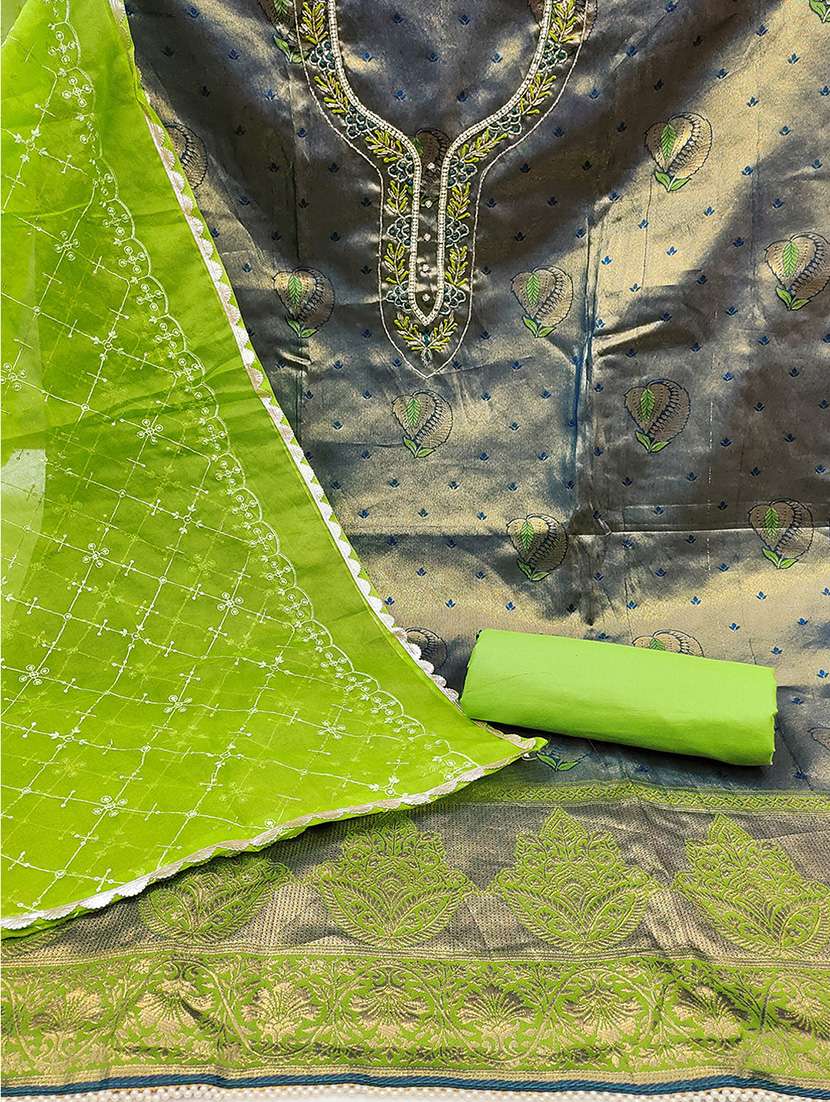 women embroidered unstitched suit set - 21482977 -  Standard Image - 1