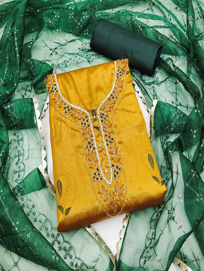 women embroidered unstitched suit set