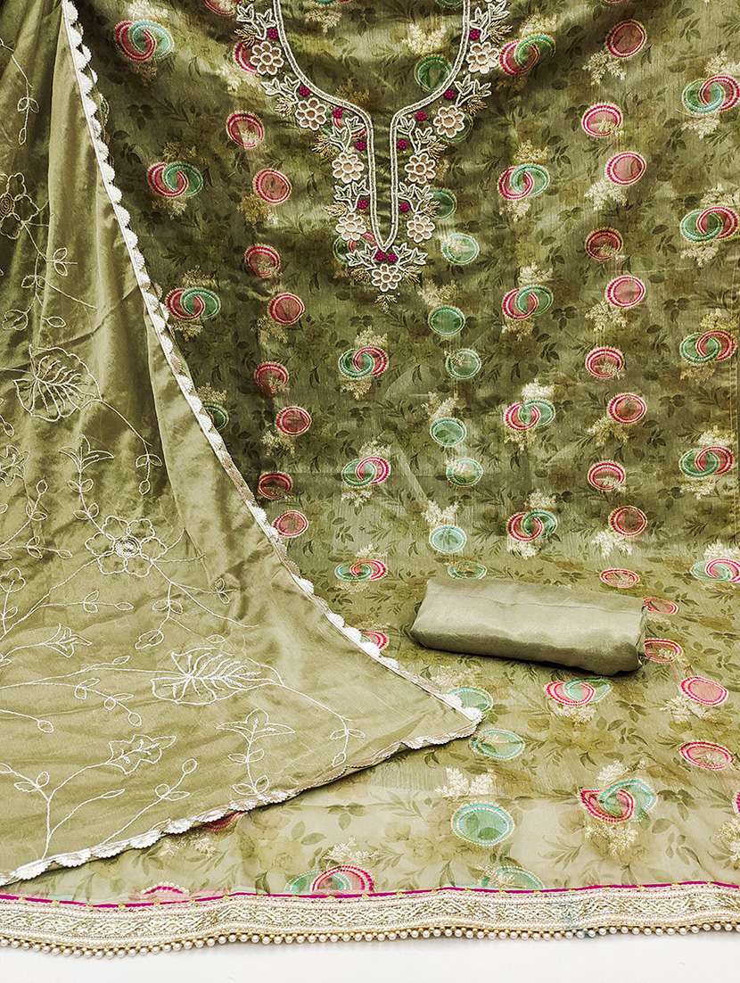 women embroidered unstitched suit set - 21482982 -  Standard Image - 1