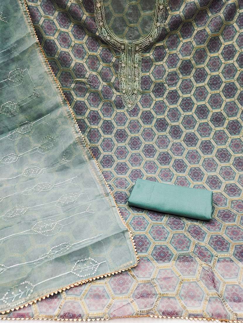 women embroidered unstitched suit set - 21482994 -  Standard Image - 1