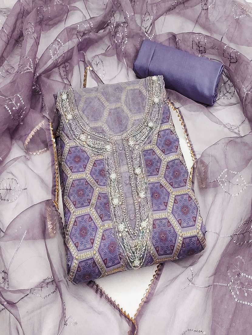 women embroidered unstitched suit set