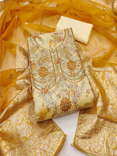 women embroidered unstitched suit set - 21483001 - Standard Image - 0