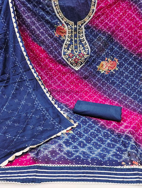 women embroidered unstitched suit set - 21483021 - Standard Image - 1