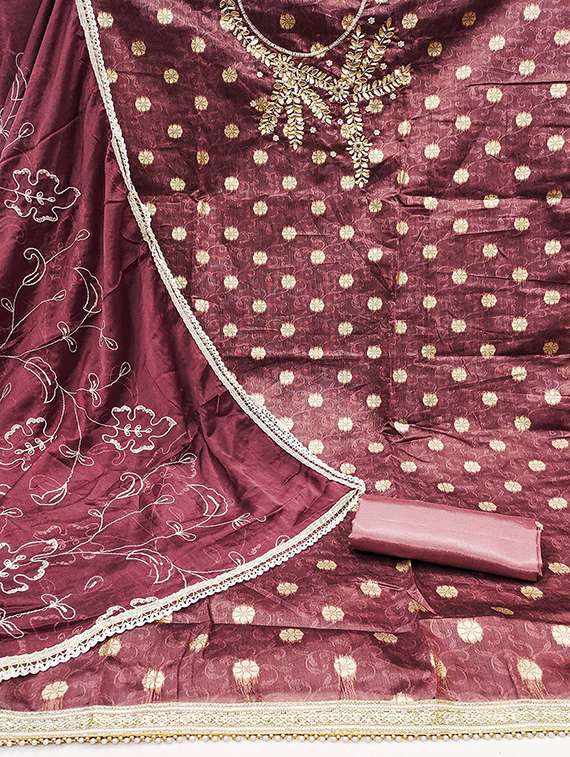 women embroidered unstitched suit set - 21483026 -  Standard Image - 1