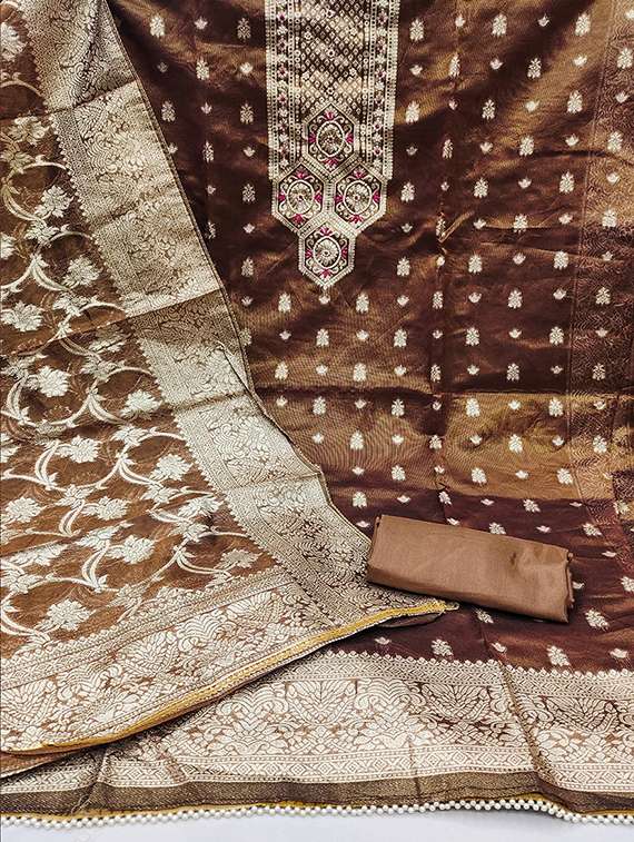 women self design silk unstitched suit set - 21483034 -  Standard Image - 1