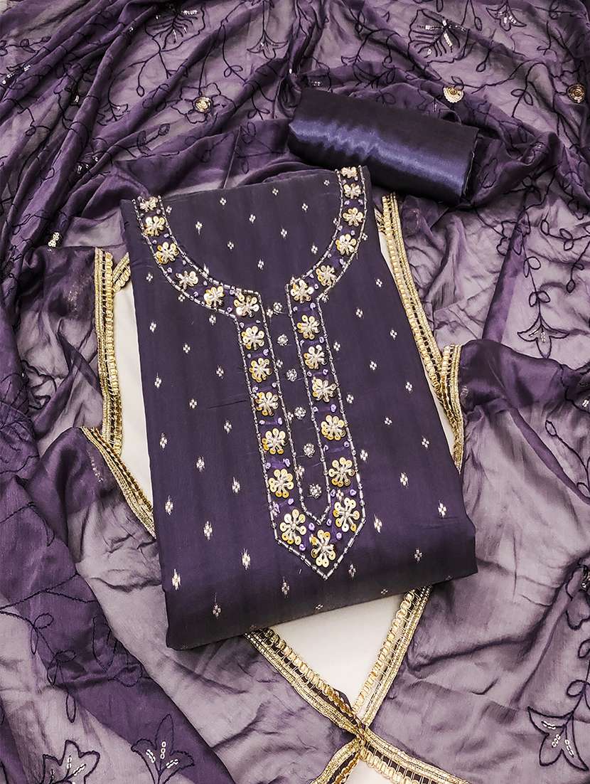 women embroidered unstitched suit set