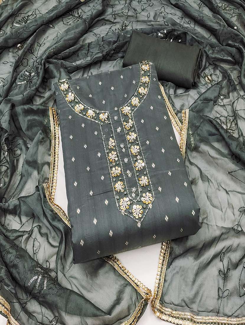 women embroidered unstitched suit set