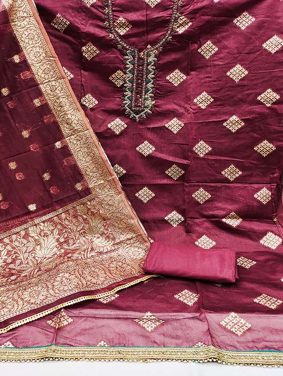 women embroidered unstitched suit set - 21483040 -  Standard Image - 1